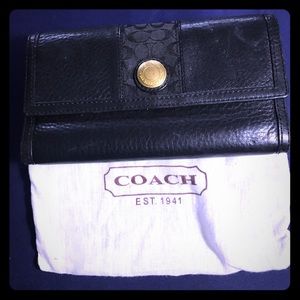 Black Coach Trifold Wallet